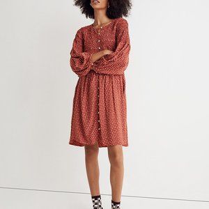NWT Madewell Button-Front Mini Dress in Tiny Daisy – XS